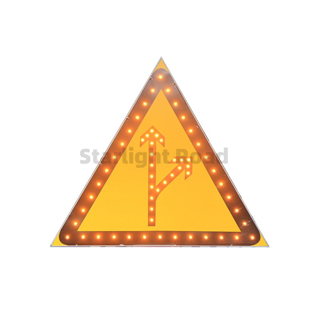 Aluminum Economy Solar Powered Flashing LED lane control Road safety Sign